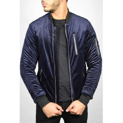 Bombers homme velour bleu...