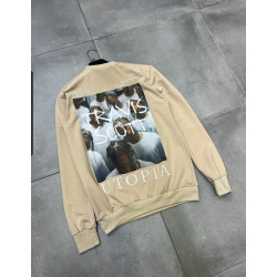 Sweat Travis Scott beige brodé