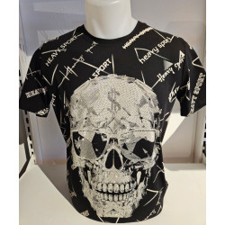 T shirt tête de mort strass...